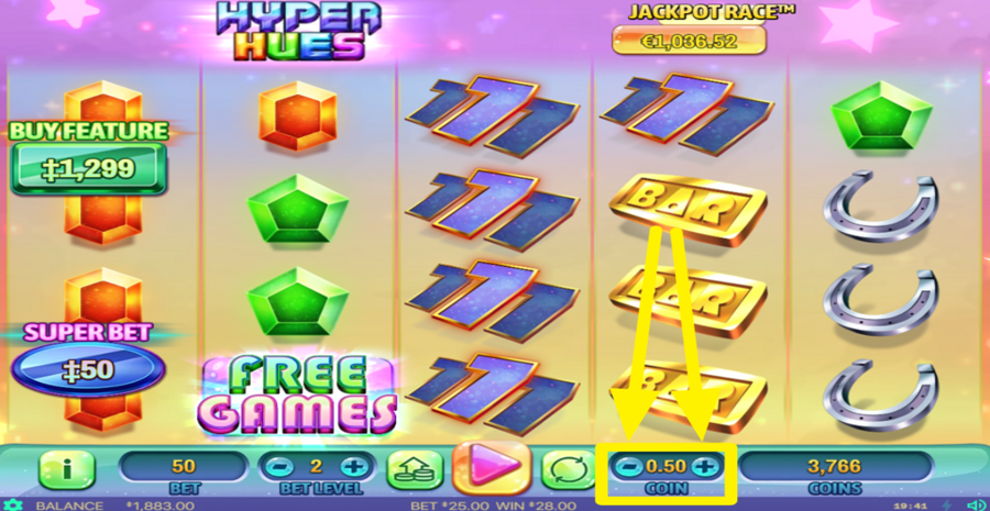 Hyper Hues Adjust Coin Value
