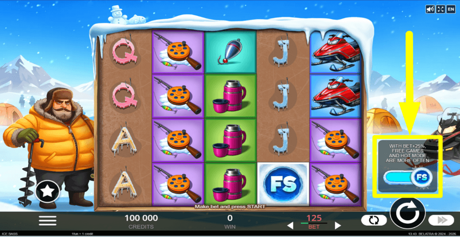 Ice Bass Ante Bet Feature
