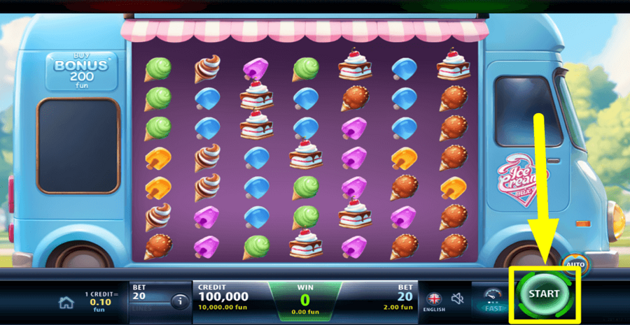 Ice Cream Mix Start Button