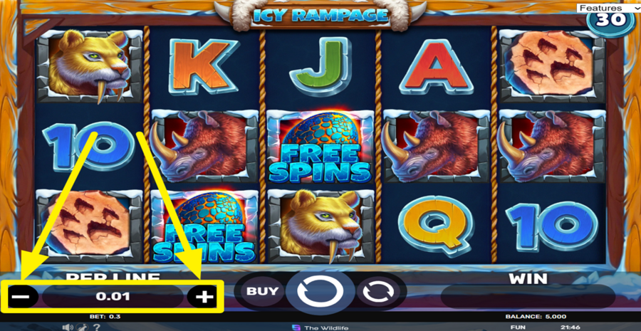 Icy Rampage Adjust Bet