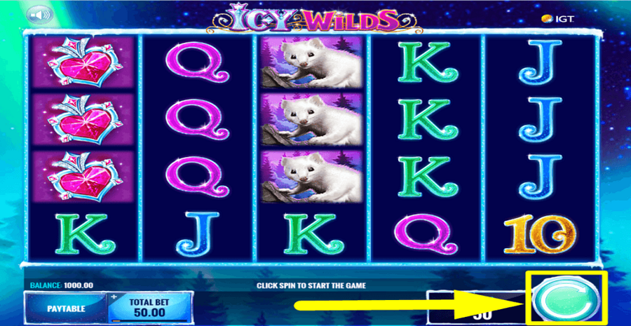 Icy Wilds Spin Button