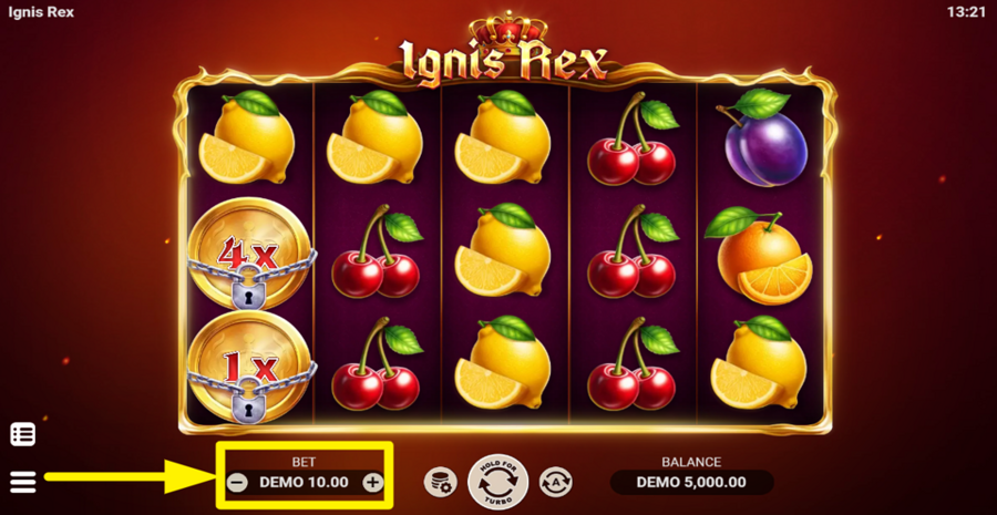 Ignis Rex Adjust Bet