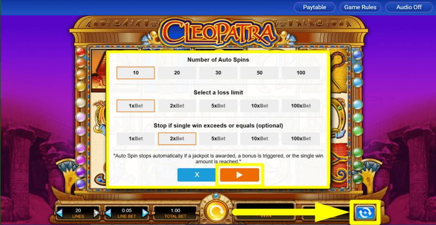 Igt Cleopatra Autoplay Feature