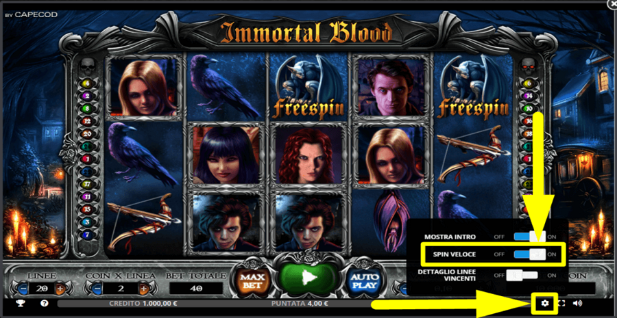 Immortal Blood Fast Spin Feature