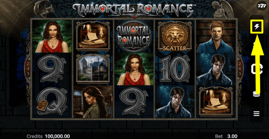 Immortal Romance Quick Spin Feature