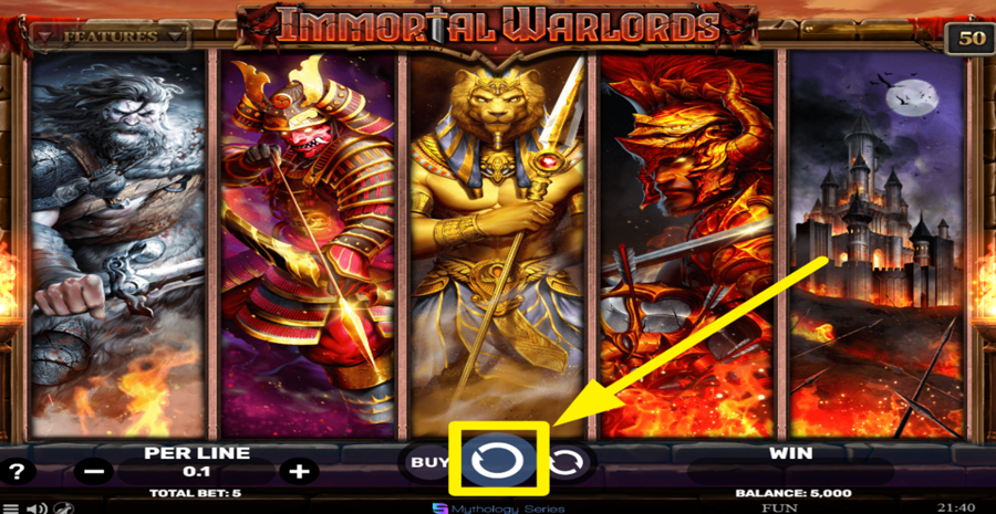 Immortal Warlords Spin