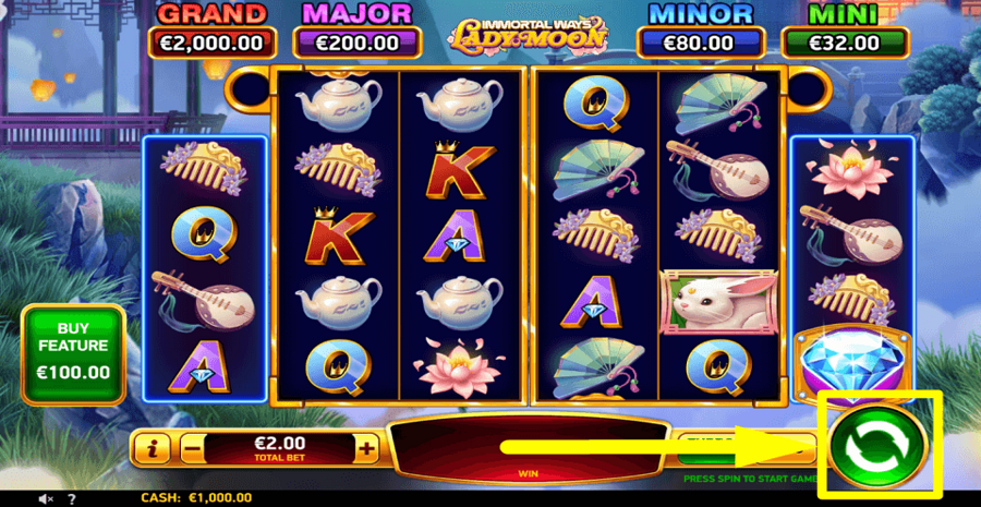Immortal Ways Lady Moon Spin Button