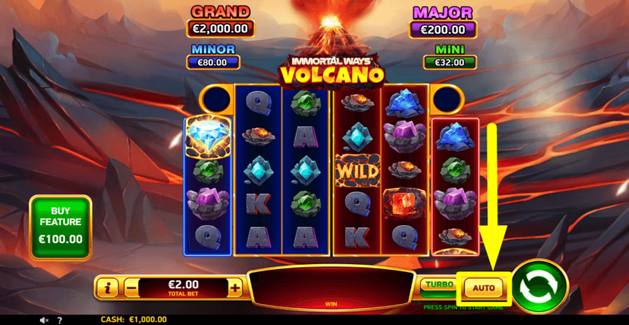 Immortal Ways Volcano Autoplay Feature