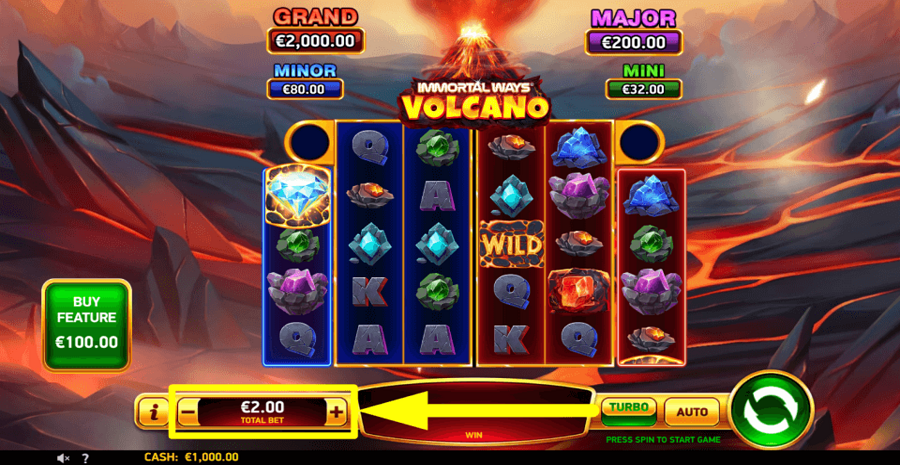 Immortal Ways Volcano Bet Value