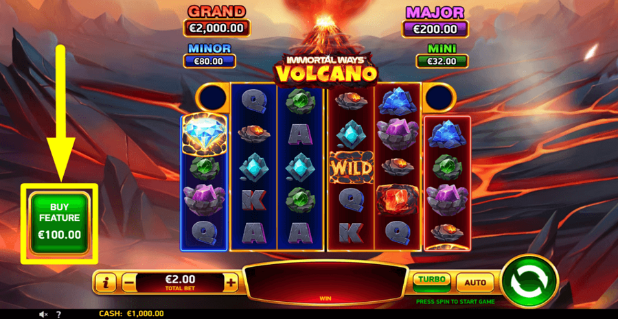 Immortal Ways Volcano Buy Feature