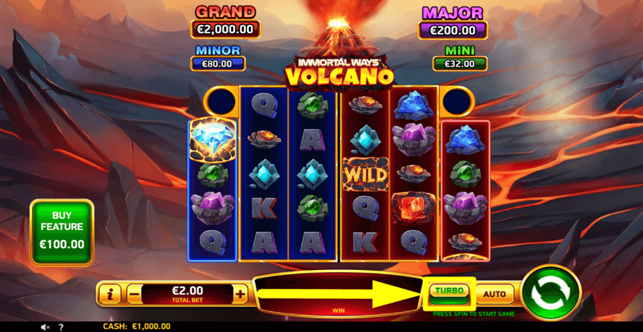 Immortal Ways Volcano Turbo Feature