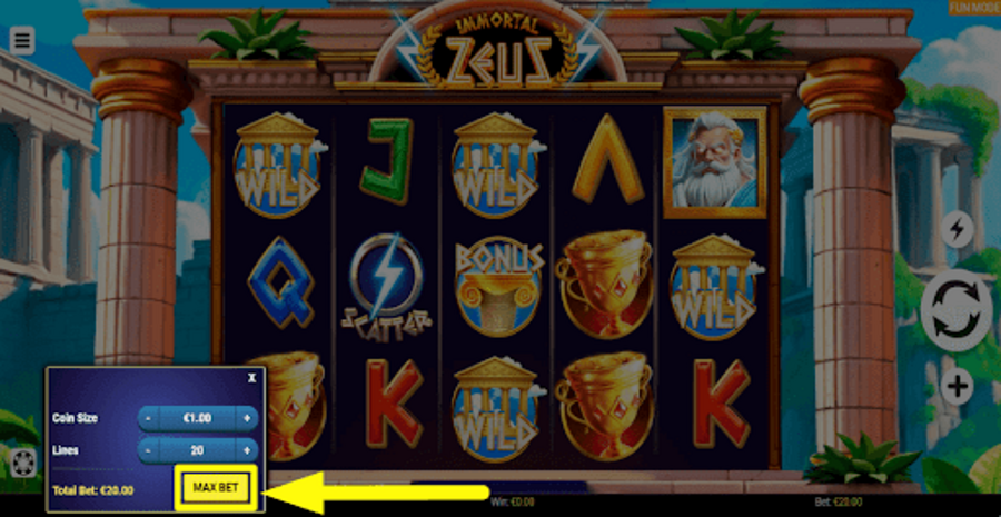 Immortal Zeus Max Bet