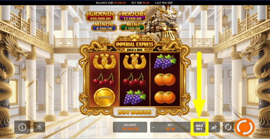 Imperial Express Hold And Win Max Bet Button