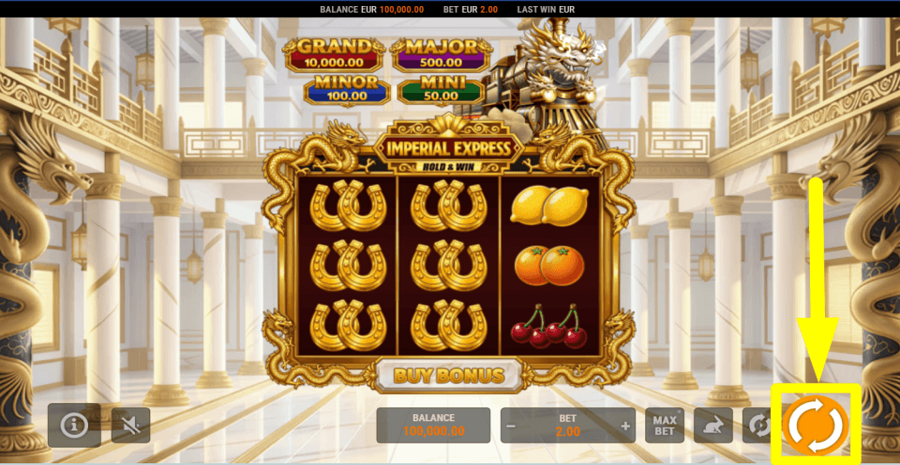 Imperial Express Hold And Win Spin Button