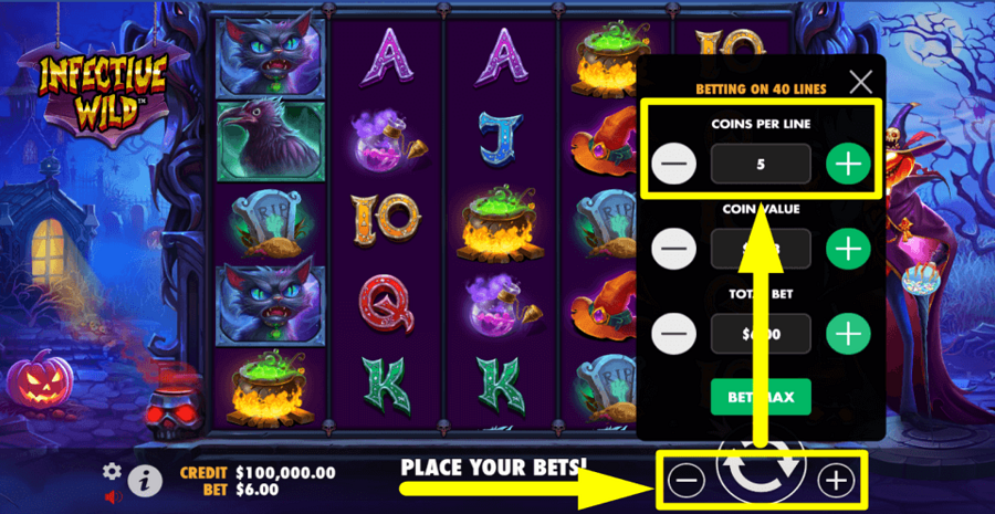 Infective Wild Coins Per Line Value