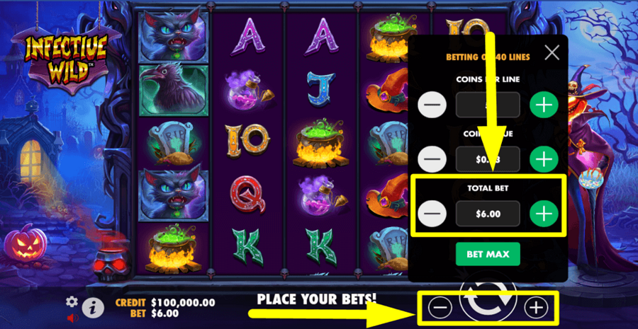Infective Wild Total Bet Value