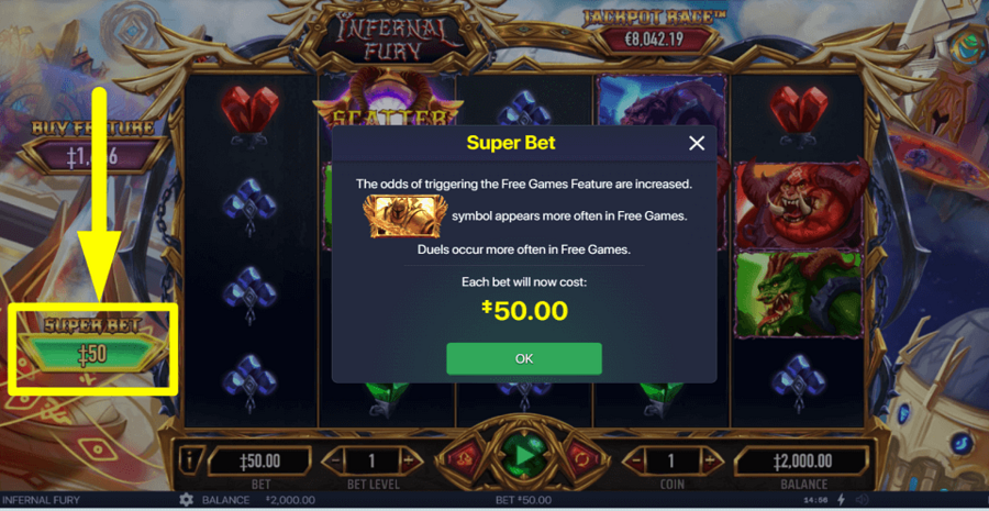 Infernal Fury Super Bet Feature
