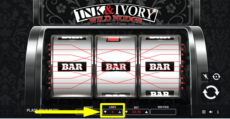 Ink And Ivory Adjustable Paylines Feature