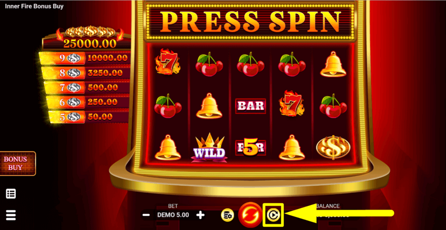 Inner Fire Bonus Buy Autoplay Feature