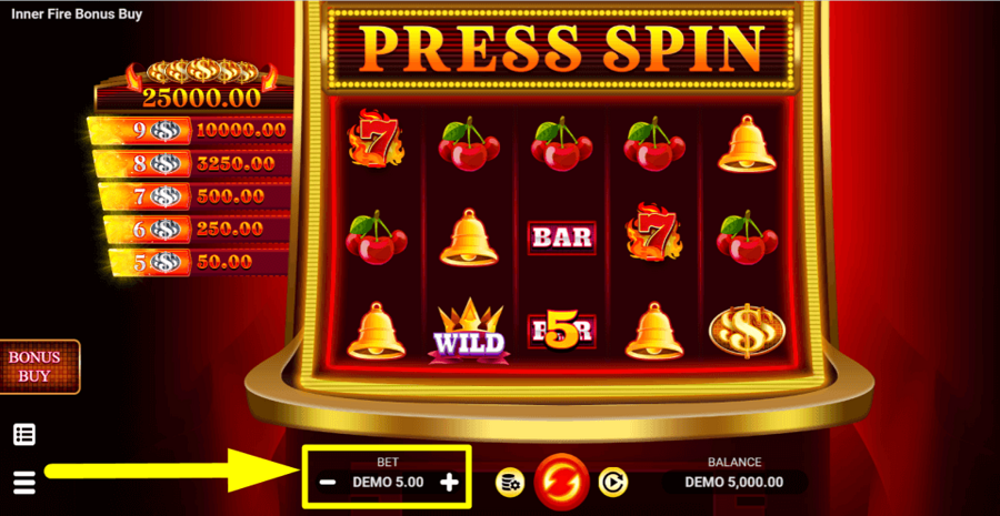 Inner Fire Bonus Buy Bet Value