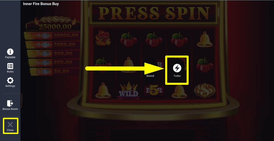 Inner Fire Bonus Buy Turbo Feature