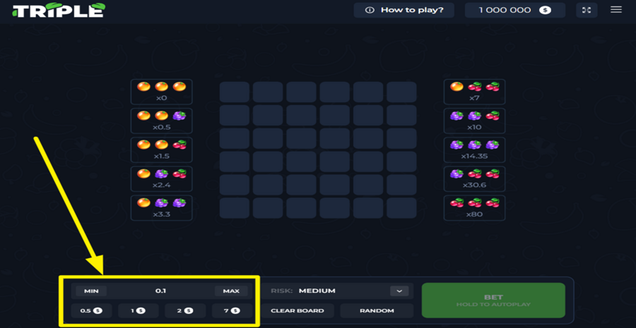 Inout Triple Choose Bet