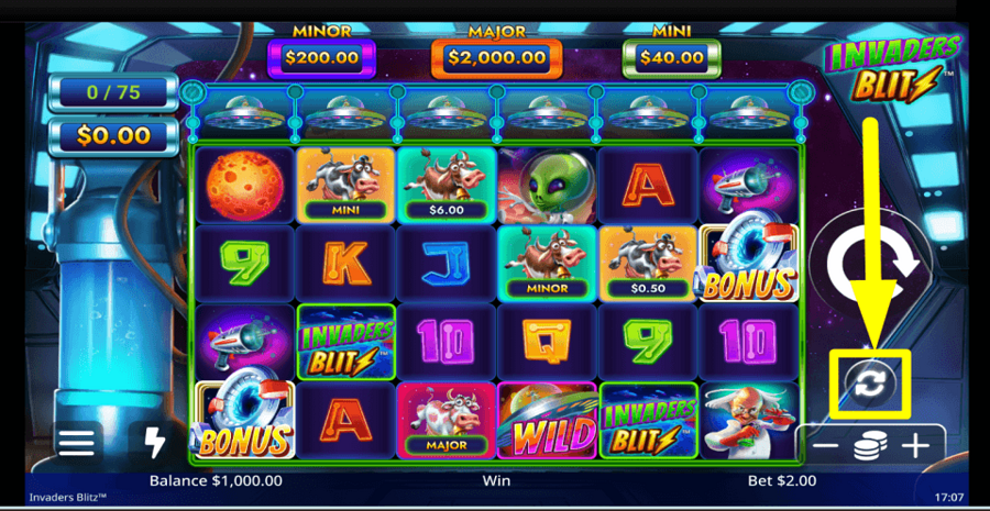 Invaders Blitz Autoplay Feature