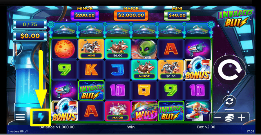 Invaders Blitz Turbo Feature