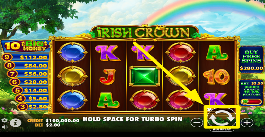 Irish Crown Spin Button