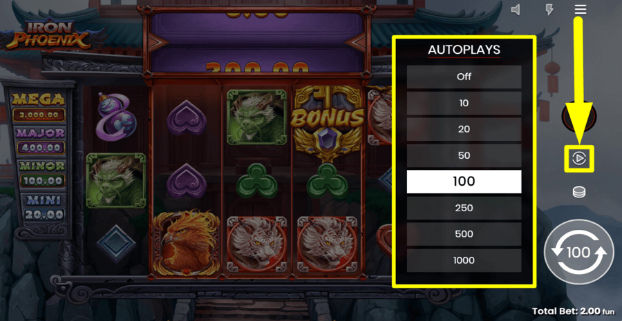 Iron Phoenix Autoplay Feature