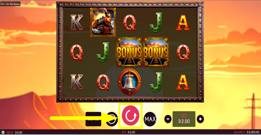 Iron Rail Riches Spin Button