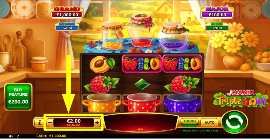 J Mania Triple Jam Bet Amount