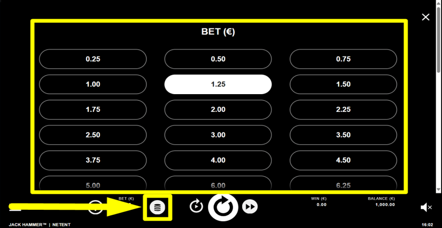 Jack Hammer Bet Value