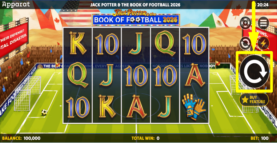 Jack Potter And The Book Of Football 2026 Spin Button