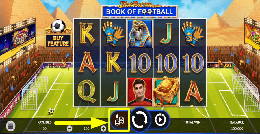 Jack Potter And The Book Of Football Max Bet Button