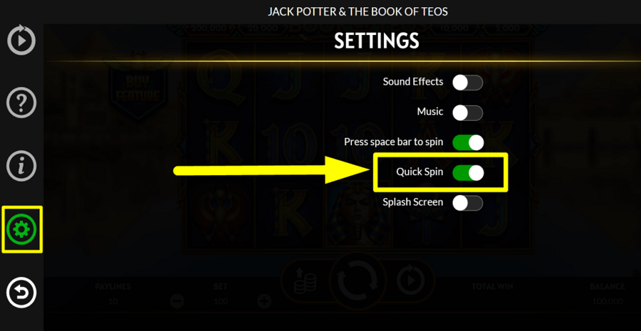 Jack Potter And The Book Of Teos Quick Spin Feature
