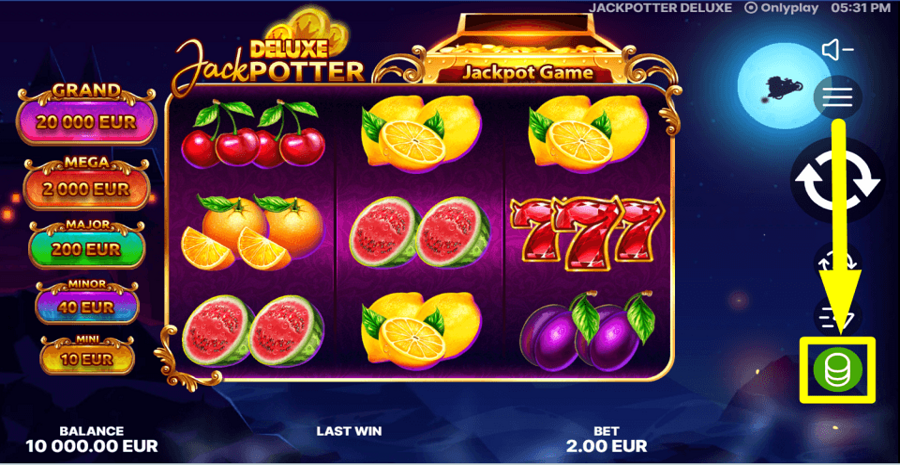 Jack Potter Deluxe Bet Value