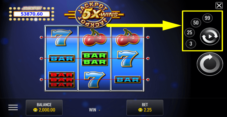 Jackpot 5x Wins Autoplay Feature