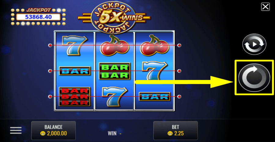 Jackpot 5x Wins Play Button
