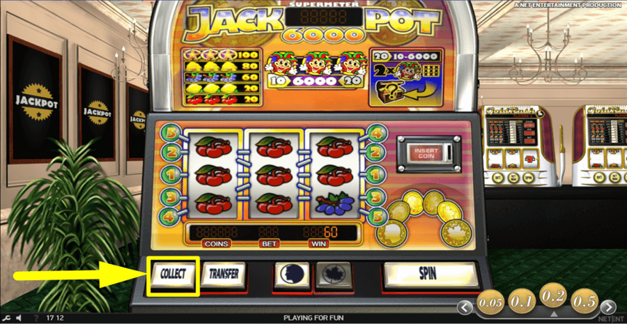 Jackpot 6000 Collect Button