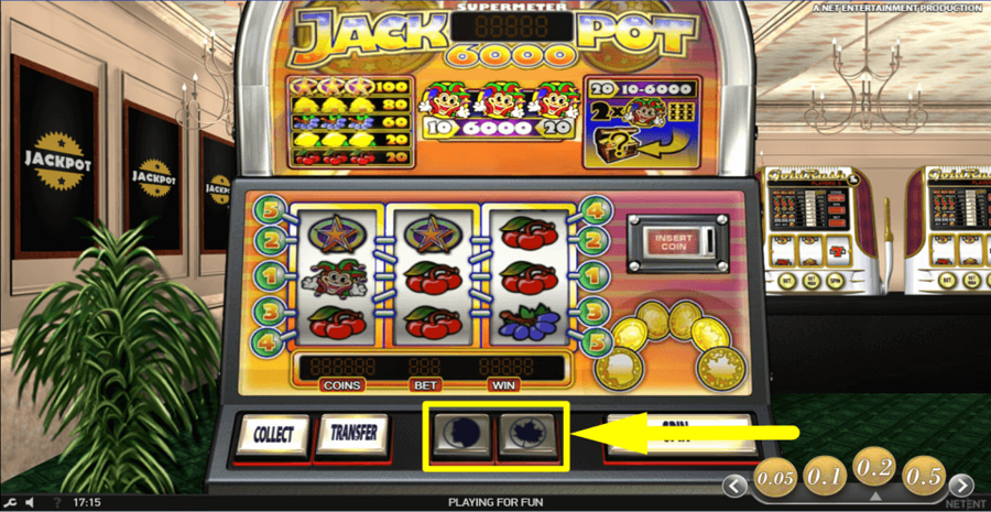 Jackpot 6000 Spin Button