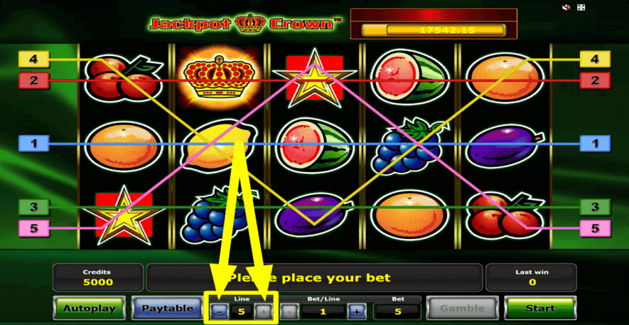 Jackpot Crown Adjustable Paylines