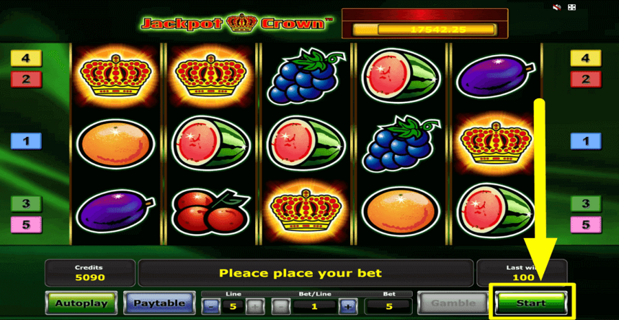 Jackpot Crown Start Button