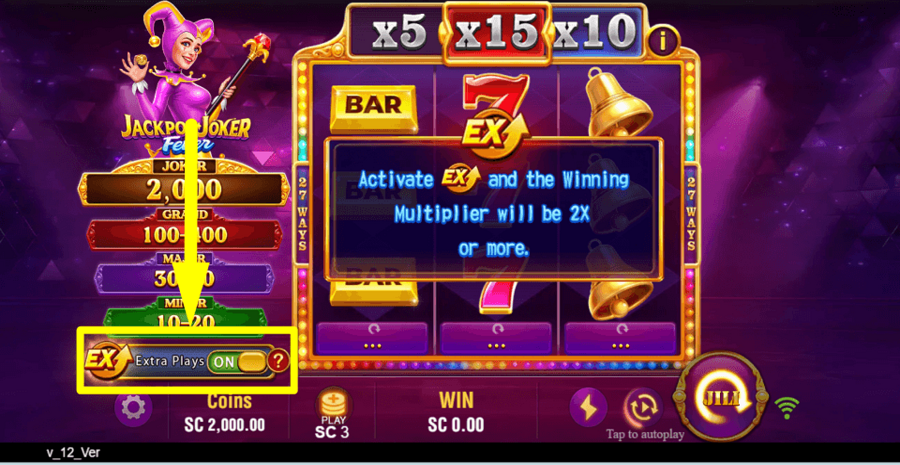 Jackpot Joker Fever Extra Plays Feature