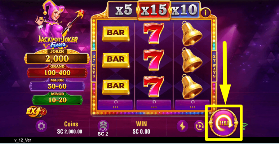 Jackpot Joker Fever Spin Button