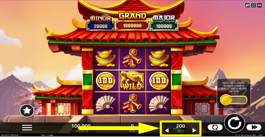 Jackpot Pagoda Bet Value