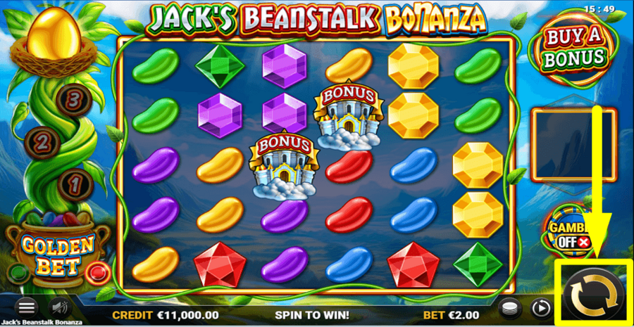 Jacks Beanstalk Bonanza Spin Button