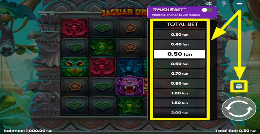 Jaguar Drop Adjust Bet
