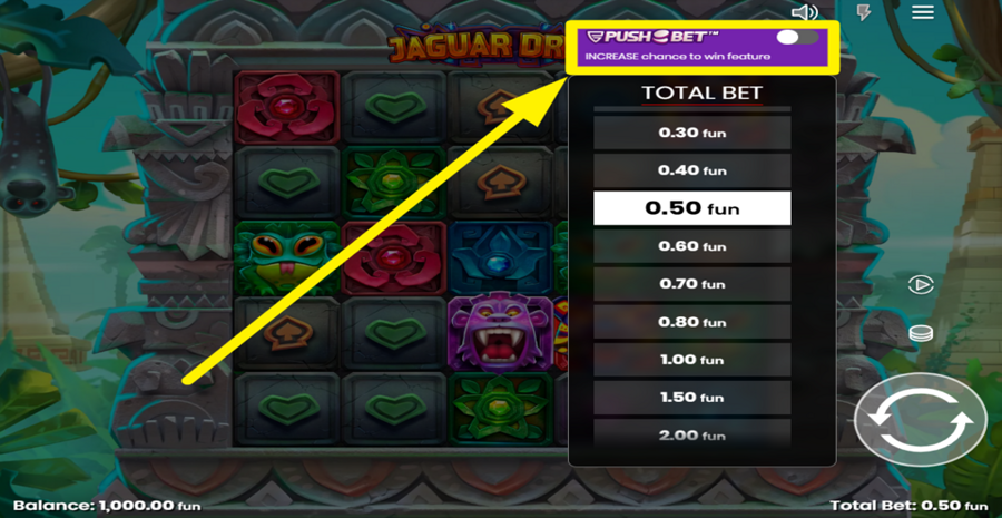 Jaguar Drop Push Bet