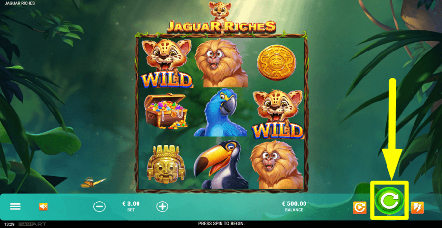 Jaguar Riches Spin Button